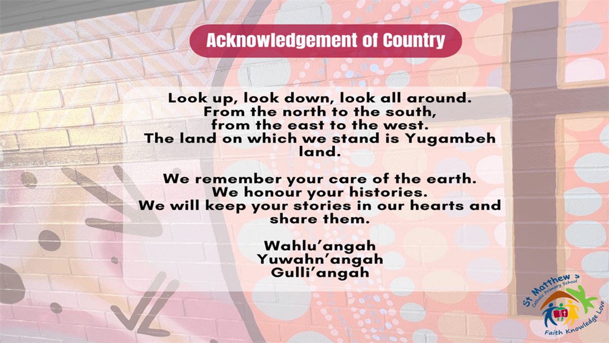 St Matthew's Acknowledgement of Country